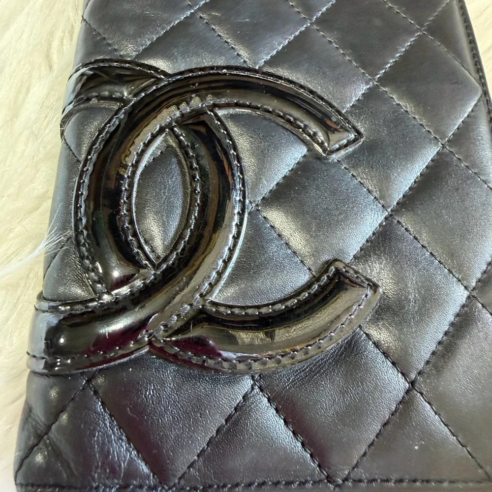 CHANEL Black Quilted Patent‎ Wallet - Certificate